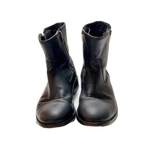 Frye Ethan Double Zip Leather Boots Black Men's Size 10